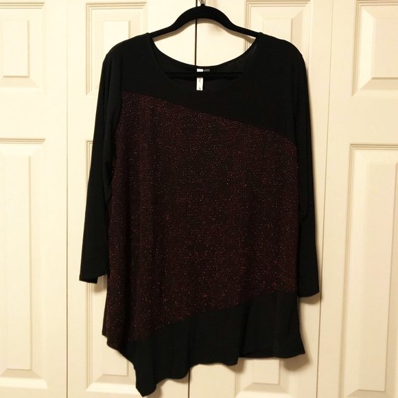 NEW Glittering Asymmetrical Top NY Collection Plus - Picture 3 of 9